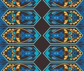 traditional seamless pattern of batik motif. Stylish fabric vector design. Creative textile background for fashion or cloth. Borneo style