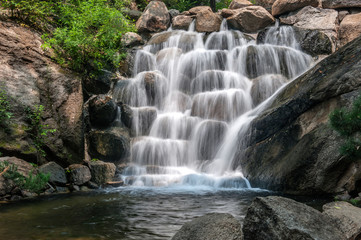 Fototapeta na wymiar The Xiaoxi waterfall in Panshan, China