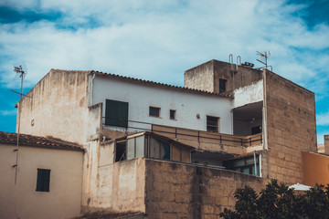 some mediterranean buildings in brown colors