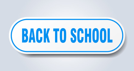 back to school sign. back to school rounded blue sticker. back to school