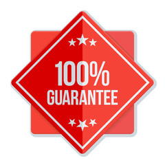 Obraz premium 100% Guarantee shield label with ribbon illustration