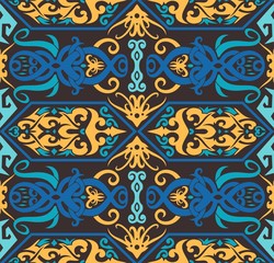 traditional seamless pattern of batik motif. Stylish fabric vector design. Creative textile background for fashion or cloth. Borneo style