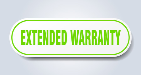 extended warranty sign. extended warranty rounded green sticker. extended warranty