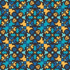 traditional seamless pattern of batik motif. Stylish fabric vector design. Creative textile background for fashion or cloth. Borneo style