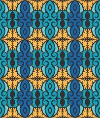 traditional seamless pattern of batik motif. Stylish fabric vector design. Creative textile background for fashion or cloth. Borneo style