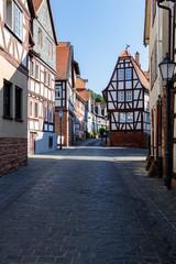 Gasse mit Fachwerkhäusern in Büdingen