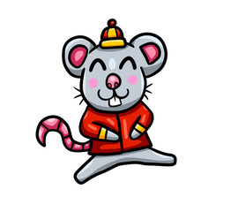 Happy Stylized Chinese Rat