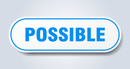 possible sign. possible rounded blue sticker. possible