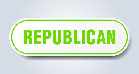republican sign. republican rounded green sticker. republican
