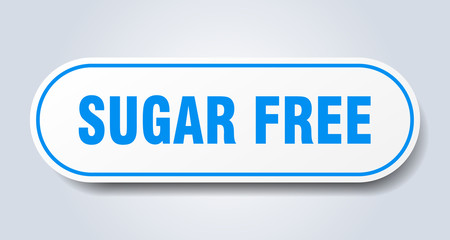 sugar free sign. sugar free rounded blue sticker. sugar free