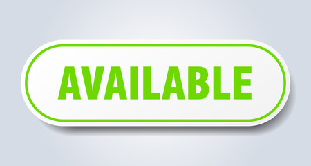 available sign. available rounded green sticker. available