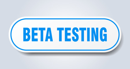 beta testing sign. beta testing rounded blue sticker. beta testing