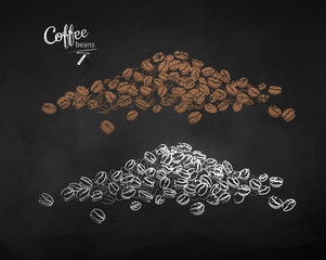 Illustration set of piles of coffee beans