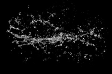 water splash isolated on black background