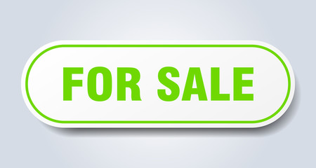 for sale sign. for sale rounded green sticker. for sale