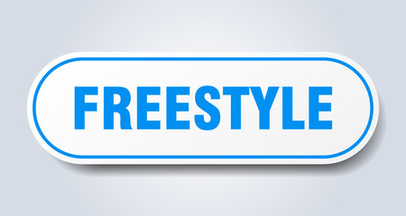 freestyle sign. freestyle rounded blue sticker. freestyle