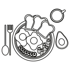 Isolated breakfast egg and bread vector design