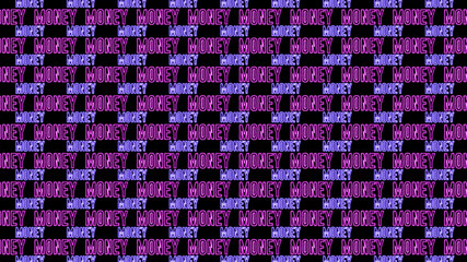 Abstract creative neon text of MONEY background. 