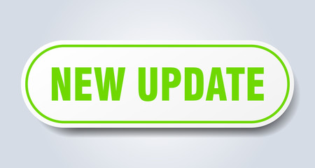 new update sign. new update rounded green sticker. new update