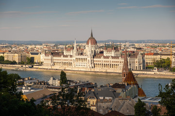 Fototapeta na wymiar Hungarian Parliament Building - day view from the Castle Hill