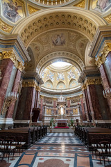 Inside view of St. Stephen Basilica in Budapest