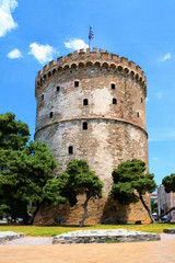 Fototapeta na wymiar Figure oil White tower in Thessaloniki. Greece.