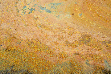 Methane bubbles caused by the accumulation and spoilage of sewage from industrial wastewater treatment systems