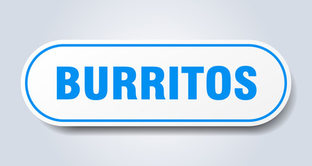 burritos sign. burritos rounded blue sticker. burritos