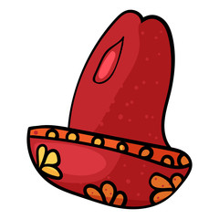 Cinco De Mayo celebration. Mexican Sombrero. National traditional latino costume hat Mexican. - Vector.