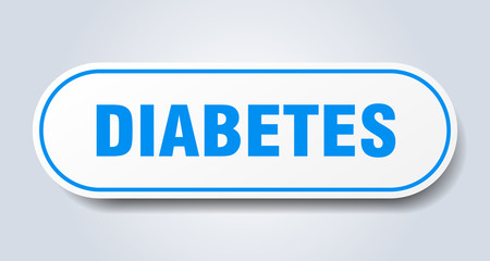diabetes sign. diabetes rounded blue sticker. diabetes