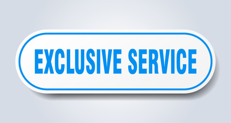 exclusive service sign. exclusive service rounded blue sticker. exclusive service