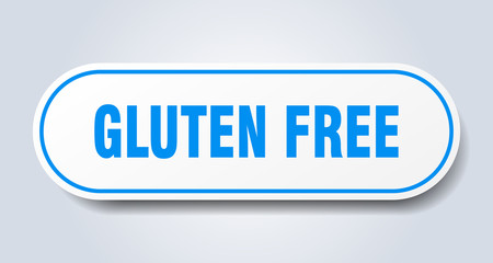 gluten free sign. gluten free rounded blue sticker. gluten free
