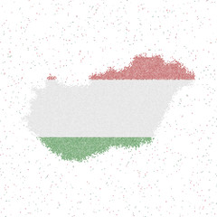 Map of Hungary. Mosaic style map with flag of Hungary. Vector illustration.