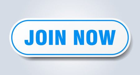join now sign. join now rounded blue sticker. join now