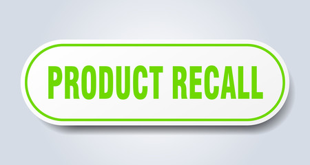 product recall sign. product recall rounded green sticker. product recall