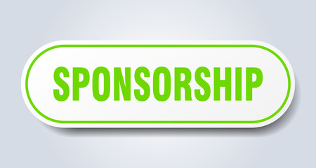 sponsorship sign. sponsorship rounded green sticker. sponsorship