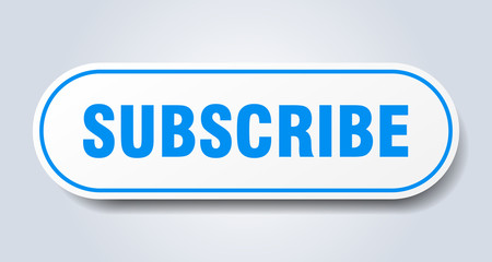 subscribe sign. subscribe rounded blue sticker. subscribe