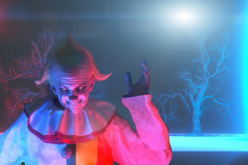 scary Halloween clown render 3D
