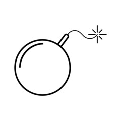Bomb line icon symbol vector. Trendy flat explosion outline sign design. Thin linear graphic pictogram for web site, mobile application. 