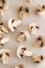 mushrooms on white background