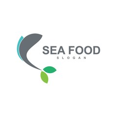 fish logo template, design concept vector, sea food