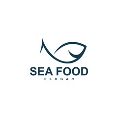 Obraz premium fish logo template, design concept vector, sea food