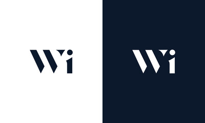 Abstract letter WI logo. This logo icon incorporate with abstract shape in the creative way. - obrazy, fototapety, plakaty