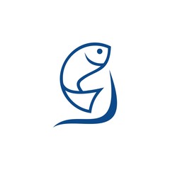 fish logo template, design concept vector, sea food