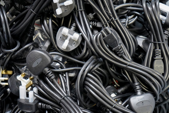 Black power and data cables 