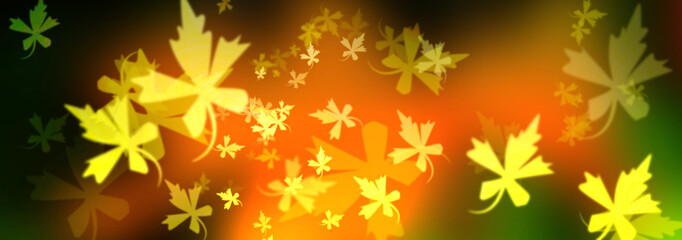 Wunderschöner warmer Hintergrund mit Silhouette und tollem goldenem Bokeh von herbstlichen Laubblättern 