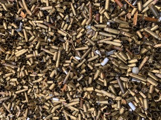 A pile of spent ammunition
