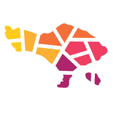 colorful geometric Bali map- vector illustration