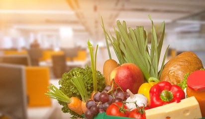 Full shopping  bag, isolated over  background