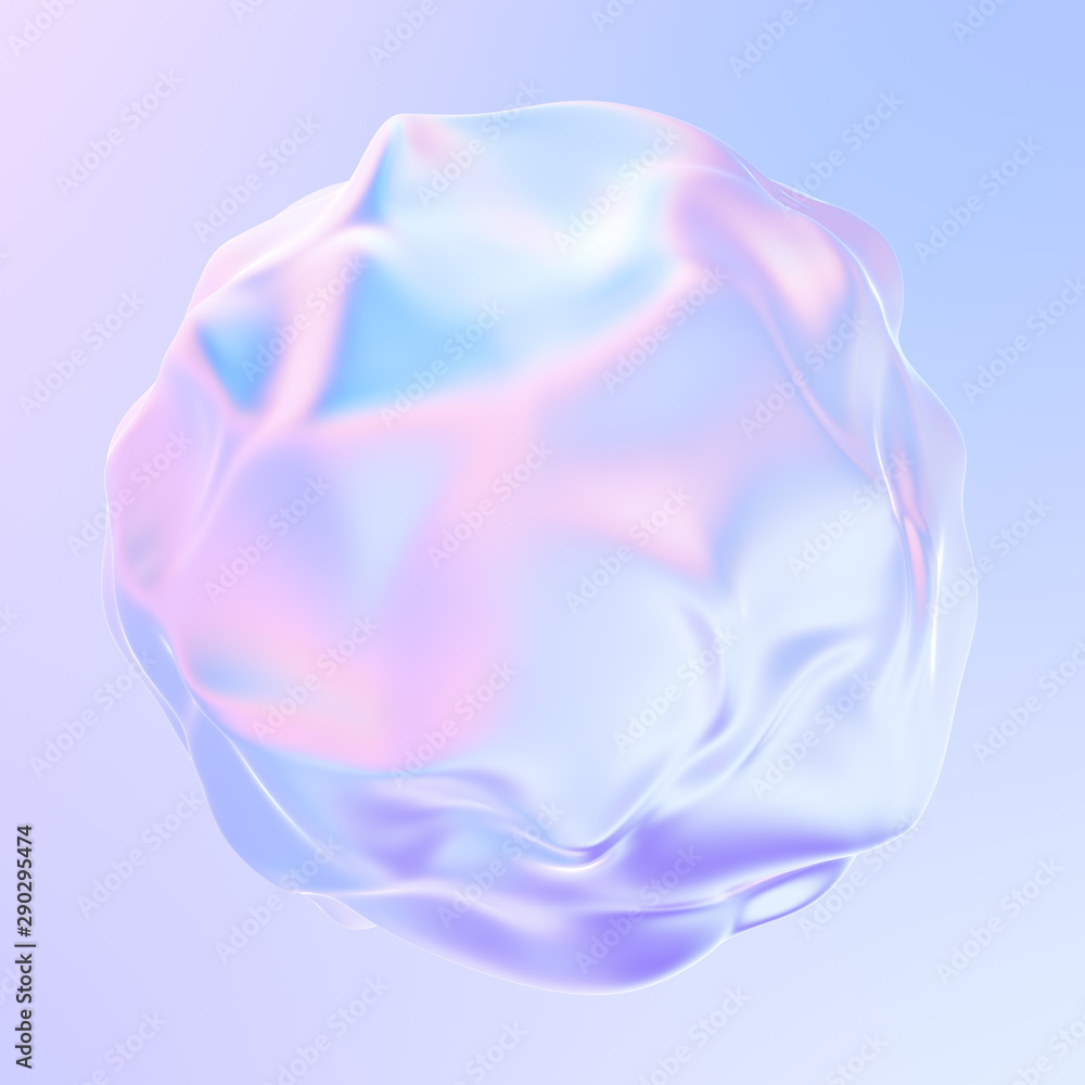 Poster holographic liquid metal abstract 3d fluid shape. fluid gradient shape for your trendy design. chrom